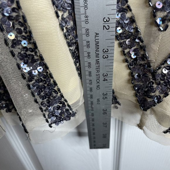 Basix Black Label Sequin Beaded Sleeveless Mini Dress Size 4 Cocktail Formal - Picture 7 of 9